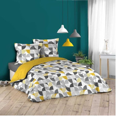 Douceur d'Intérieur, Rythmo Grey 3 Piece Bedding Set 240 x 220 cm 100% Cotton