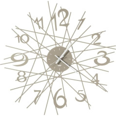 Arti & Mestieri Zig Zag Design Wall Clock 100% Made in Italy Iron Diameter 70 cm Beige