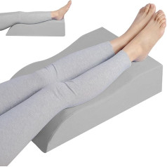 Leg Elevation Pillow, Backrest Lounge Pillow, Memory Foam Reading and Leg Raiser Wedge Pillow for Sleeping, Reading, Sofa, Rest, Surgery Recovery, Removable and Washable Cover (Grey)