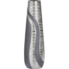 GILDE Sevilla 28094 Cone Vase Anthracite / Silver Length 12.0 cm Width 12.0 cm Height 39.0 cm