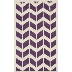 SAFAVIEH Zeitgenössische Teppich für Wohnzimmer, Esszimmer, Schlafzimmer - Chatham Collection, Kurzer Flor, Lila und Elfenbein, 91 X 152 cm