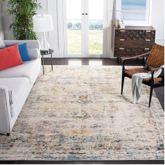 Safavieh Madison Collection MAD473F Boho Chic Vintage Distressed Medallion Area Rug, 8 x 10 inches, Grey/Gold