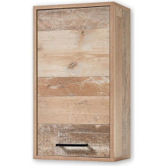 Stella Trading ROOF Bathroom Wall Cabinet in Oak Old Style Look - Bathroom Cabinet with Lots of Storage Space - 38 x 68 x 23 cm (W x H x D)