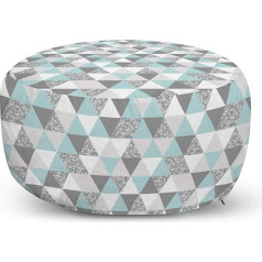 Lunarable Grey and Mint Green Pouf Cover with Zipper, Pastel Triangles Form A Modern Lattice Pattern, Soft Decorative Fabric, Unfilled Case, 30