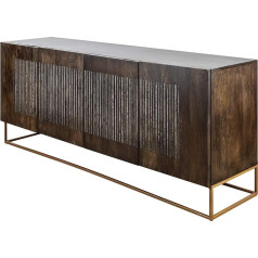 Invicta Interior Solid Sideboard Onyx 177 cm Mango Wood with Agate Stone Trim Sideboard Chest of Drawers Living Room Cabinet