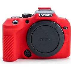 Muziri Kinokoo EOS R10 Case, MUZIRI KINOKOO Silicone Protective Case Compatible with Canon EOS R10 Camera with Lightweight Soft Rubber Simple Carry Bag, red, eos r10 camera case