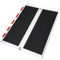 Liekumm 121.5 cm x 77 cm 300 kg Capacity Threshold Ramp with Non-Slip Surface, Portable Aluminium Wheelchair Ramp, Ramps for Wheelchairs