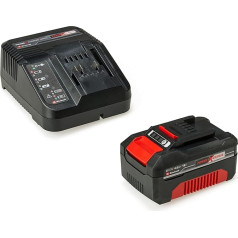 Original Einhell Starter Kit Battery and Charger Power X-Change Volks.Battery, Lithium Ion, 18 V, 4.0 Ah Battery and Quick Charger, Suitable for all Power X-Change Devices