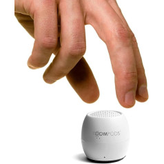 Boompods Zero Talk Mini Portable Bluetooth Speaker with Amazon Alexa - Outdoor Small, IPX6 Waterproof, Microphone, 5 Hours Playtime, Portable Speaker for Shower, Travel, Car, White