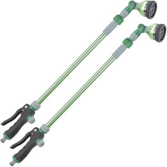 Royal Gardineer Garden Hose Shower: Set of 2 Telescopic Watering Rods, 9 Spray Functions, Adjustable Water Flow (Telescope Garden Shower, Garden Shower with Telescopic Pole, Watering)