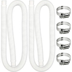 AUEJACKY Pack of 2 Pool Replacement Hose, Pool Pump Hose with 4 Metal Connections, Swimming Pool Replacement Hose, Pool Hose for Above Ground Pools, Replacement Hose for Swimming Pool Filter Pumps