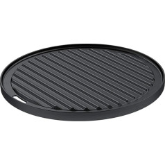 RÖSLE Vario Grill Plate, High-Quality Cast Iron for Meat and Small Grills, Grill Branding, Plate Can be Used on Both Sides, 30 cm