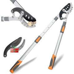 Airaj Telescopic Loppers, Professional Cutting Anvil Shears, Bypass Loppers with Shock Absorber, Hardened Steel Blades with Non-Stick Coating