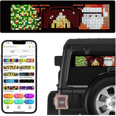 OBEST LED Scoreboard, 39 x 10.7 cm LED Scroll Script Programmable, LED Display for Car, Truck, Shop, Bar, Graffiti, Text, Animation Display