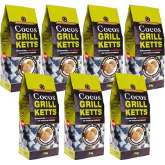 Holzkohlewerk Lüneburg Coconut Briquettes - 21 kg - Grill Briquettes, Barbecue Chains, Coconut Charcoal, Coconut Briquettes, Briquettes - for Charcoal Grill, Smoker, Dutch Oven