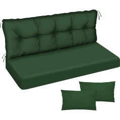 Ferocity Cushion for Hollywood Swing, 100 x 50 x 50 cm, Garden Bench Cushion and 2 Cushions, Pallet Cushion, Seat Cushion, Seat Cushion, Garden Cushion, Smooth Pik Green [133]