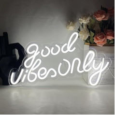UExnkj-Y Good Neon Signs, Good Mood Neon Advertising, LED Neon Lights for Room Decoration, Hotel, Party, Playroom, Festive Wall Decoration, Neon Lights (G-White)