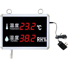 Jieotwice Digital Display Thermometer Precision Humidity Sensor 1.5 Inch Large Screen Digital Display Temperature and Humidity Display AC 100-240V -40℃~80℃ 0-99.9% RH (Built-in Probe)