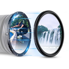 JJC 72 mm True Colour Variable ND2.5-ND1000 ND Filter 10 Apertures, ND2.5-32 Neutral Density Filter Adjustable Fader w ND32 Fixed Filter for Nikon Z 24-70 mm F4 for Sony E PZ 18-105 mm, No X-Cross