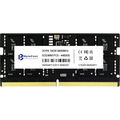 ByteFest DDR5 RAM 16GB 5600MHz PC5-44800 CL40 1.1V SODIMM On-DIE ECC 262-Pin Laptop/Notebook Memory Module