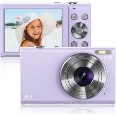 Zostuic Digital Camera, 1520P Autofocus Compact Camera FHD 48MP Photo Camera Vlogging Camera with 2.8 Inch Screen, 32GB Memory Card, 16x Digital Zoom, Portable Mini Camera for Kids, Teenagers