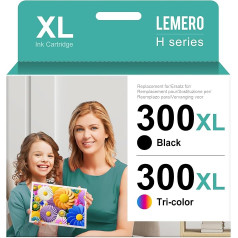 Lemero 300XL Cartridges Compatible with HP 300 Printer Cartridges Black Colour Multipack for HP Deskjet F4580 F4280 F2440 D2530 D2680 Envy 110 114 Photosmart C4635 C4795 D110a