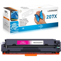 LOSMANN 207X W2213X with Chip Toner Compatible with HP 207X 207A W2213A Replacement for HP Color Laserjet Pro MFP M283fdw M255dw M282nw M283fdn M255nw (Magenta)
