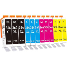 akaca 364XL Printer Cartridges Compatible with HP 364 364XL Cartridges for Photosmart 5510 5515 5520 5525 5524 7510 Deskjet 3070A 3520 Officejet 4620 4622 (3 Black, 3 Cyan, 3 Magenta, 3 Yellow)