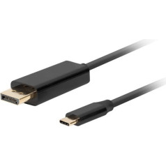 kabelis usb-c(m)->displayport(m) 3m 4k 60hz melns ca-cmdp-10cu-0030-bk