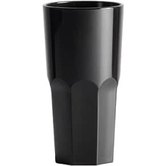 Schwarz Kunststoff achteckig. Trinkgläser 6 Stück. Praktisch unzerbrechlich. Hält 300 ml/318 ML bis zum Rand. Ideal für alle Anlässe Innen oder Außen und eine sichere Alternative zu Glas. Spülmaschinenfest und ideal für Kinder