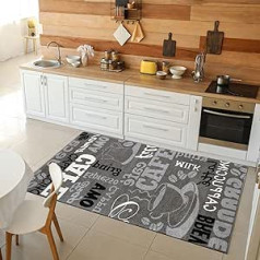 VIMODA Modern Kitchen Rug Kitchen Rug Coffee Grey White Black Mirror Inverted