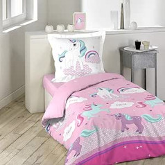 douceur d'Intérieur Unicorn Bedding Set with Pillow Case Cotton Multicoloured 1 Piece 140 x 200 cm