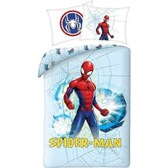 Halantex Spiderman Bed Set, Cotton Duvet Cover 140 x 200 cm and Pillowcase 70 x 90 cm, Original