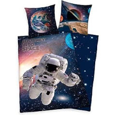 Klaus Herding GmbH Astronaut Bed Linen Cosmonaut Space Earth Moon Sun Pluto Jupiter Stars Solar System Space 135 x 200 cm Gift Wow - All-In-One Outlet 24