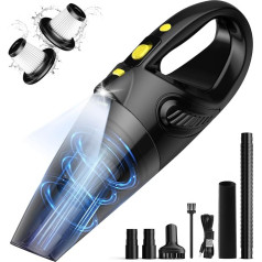 Uythumidid Handheld Vacuum Cleaner Cordless Car Vacuum Cleaner, HS6 Mini Portable Vacuum Cleaner with 3 Washable HEPA Filters, Strong Suction, LED Lights for Home, Office, Pet, Car, Sofa, Cars, Cars,