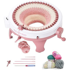 WEIKUELE Knitting Machine 48 Needles, Smart Weaving Loom Round Spinning Knitting Machines, Knitting Board Roating Double Loom, for Adults or Kids Knit Scarf Hat Sock, f48