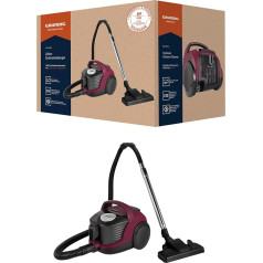 Grundig, VCC 3870 A Bagless Vacuum Cleaner, 1.8 L, Aluminium, Berry/Black