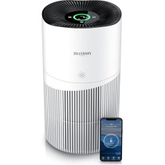 Brandson - Air Purifier for Allergy Sufferers - CADR 402 m³/h 90 m² - Air Purifier - Award Winner 2024 - Smart Home with App - 4 Filter Levels HEPA Activated Carbon - Pet Hair Pollen Dust Mould