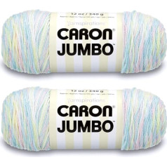 Caron Jumbo Prints Baby Rainbow Yarn - 2 Packs of 340g - Acrylic - 4 Medium (Worsted) - 500 Yards - Knitting/Crochet