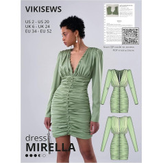 Vikisews Mirella Sewing Pattern Dress Sizes: US 2-20