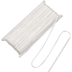 FINGERINSPIRE 27 m Flat Braided Trimming Made of Polyester, 3 mm Wide, White Metallic Braided Trim, Sold by the Metre, Flat Trimming, Braided Trimming for Clothing, Costume, DIY, Sewing, Crafts, Home