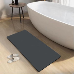 Wonninek Non-Slip Bath Mat, Bathroom Mat, Shower Mat, 40 x 80 cm, Absorbent Bathroom Rug, 40 x 80 cm, Microfibre Bath Mat, Non-Slip, Washable, Quick-Drying Shower Mat (Grey)