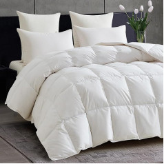Degrees of Comfort Duvet 135 x 200 cm, Pack of 2, 100% Extra Soft Feathers and Down, All-Year Feather Duvet Down Duvet, Cover Made of 100% Cotton, Suitable for Allergy Sufferers, Oeko-Tex Standard 100