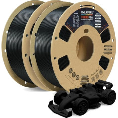 OVERTURE Turbo PLA Filament 1.75 mm Rapid PLA Filament High Speed 600 mm/s, Hyper PLA 3D Printer Filament, Dimensional Accuracy +/- 0.02 mm, 2 kg/Spool (Black + Black)