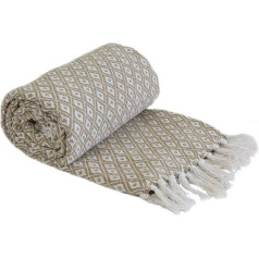 Emma Barclay Cotton Throw, Taupe, 50 x 60 (127 x 152 cm)