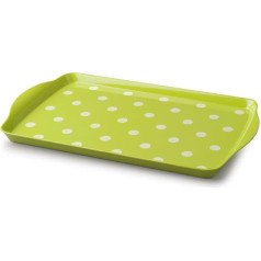 Zeal G203L 38 x 24 cm Melamine Polka Dot Serving Tray Lime Green Lime Green