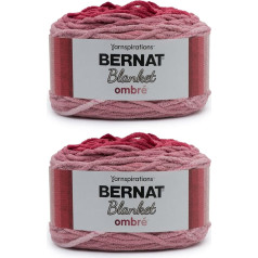 Bernat Ombre Style Wool Yarn Burgundy - 2 Packs of 300g - Polyester 6 Very Bulky 200m - Knitting / Crochet