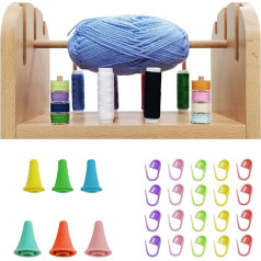 TWO STONES Wooden Yarn Holder for Crocheting, Yarn Holder Dispenser for Crochet, Yarn Ball Hoder or Crochet Yarn Holder for Crocheting, Yarn Spindle for Knitting and Sewing (Centre)