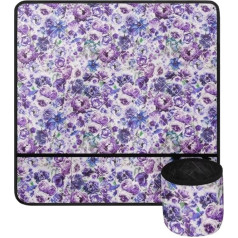 Jeiento Sewing Machine Pad for Table Sewing Machine Muffling Mat Decorative Mat with Pockets Pad Organiser for Sewing Machine Accessories, Pink Peony Flowers Flowers, pocket organizer