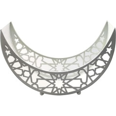 LICHENGTAI Ramadan Tray Moon Tableware Dessert Tray Moon Star Dinner Plate Tray Iron Moon Srar Dessert Plate Rustic Crescent Moon Tray Pastry Tray Ramadan Decorations Serving Tableware